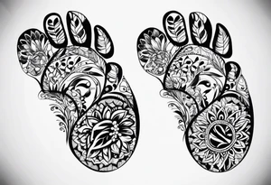 vegan footprints tattoo idea