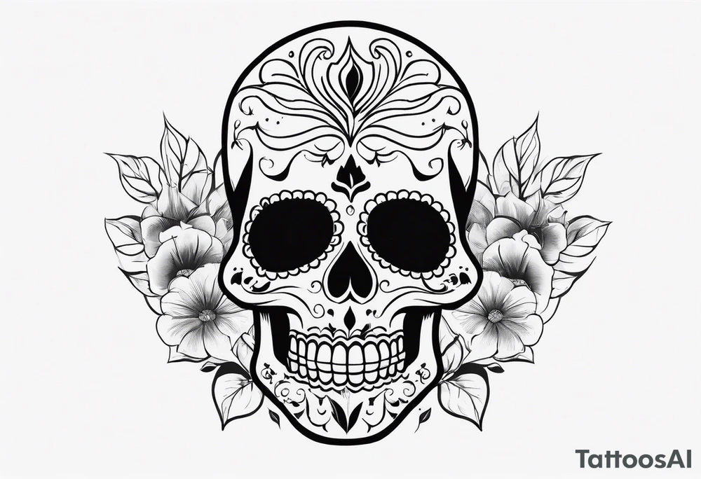 Day of dead skull with smoke around it tattoo idea