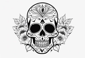 Day of dead skull with smoke around it tattoo idea