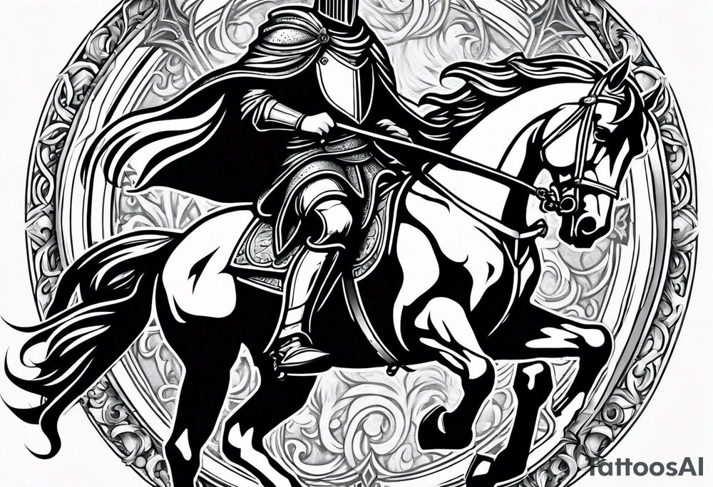 Templer knight on horse with sword an shield tattoo idea Templer knight on horse with sword an shield tattoo idea