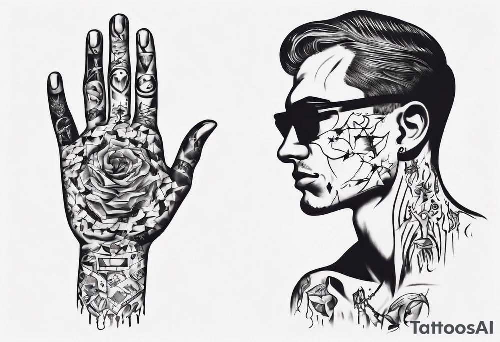hand manipulating a man tattoo idea