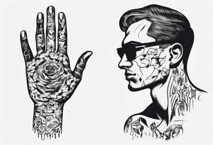 hand manipulating a man tattoo idea