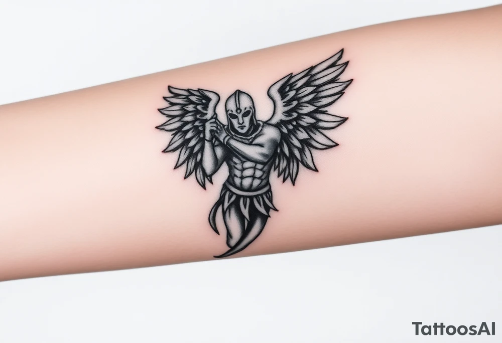 spartan angel tattoo idea