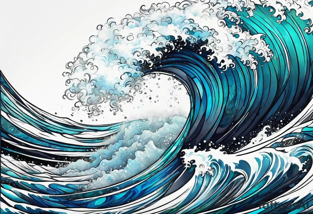 wave;  
"come what may"; outside forearm not an oval tattoo idea