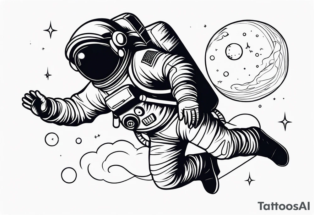Astronaut floating in space without a helmet tattoo idea Astronaut floating in space without a helmet tattoo idea
