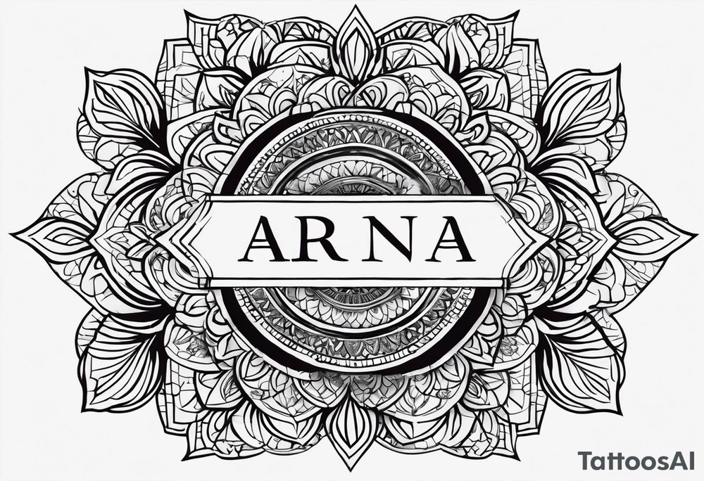 I am planning to put on a tattoo of my newly born baby girl's name along with her date of birth. Her Name is Aarna born on 5th April 2024 tattoo idea