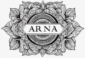 I am planning to put on a tattoo of my newly born baby girl's name along with her date of birth. Her Name is Aarna born on 5th April 2024 tattoo idea