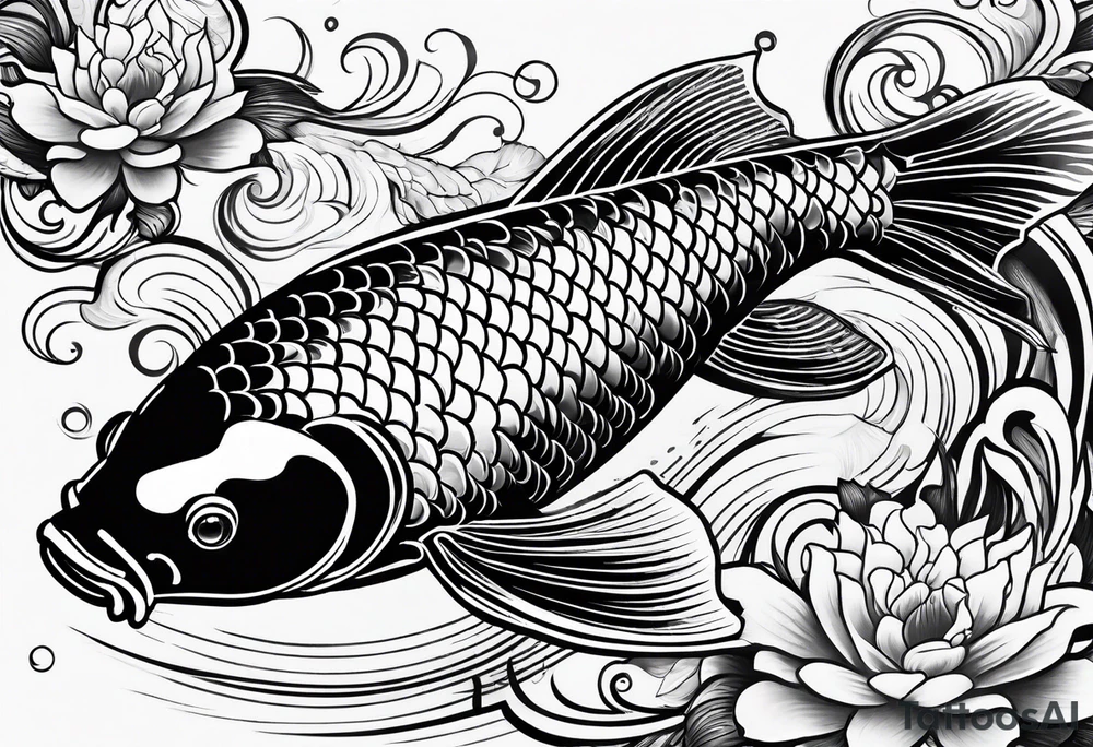 koi fish, in pond tattoo idea