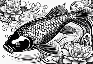 koi fish, in pond tattoo idea
