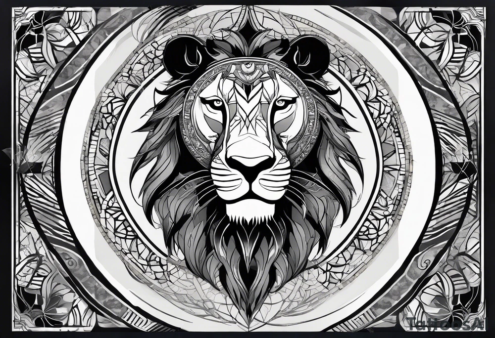 Very asymmetrical, +geometric pattern, with realistic full moon, with hippo face surround with lion fur,+tribal, +geometric, +inkart , +blackwork, +grey scale, + sketch
with wintersweet flower bud, +inkart touch, +for men, detailed , combined favourite , tattoo idea