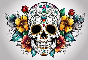 Sugar skull tattoo idea