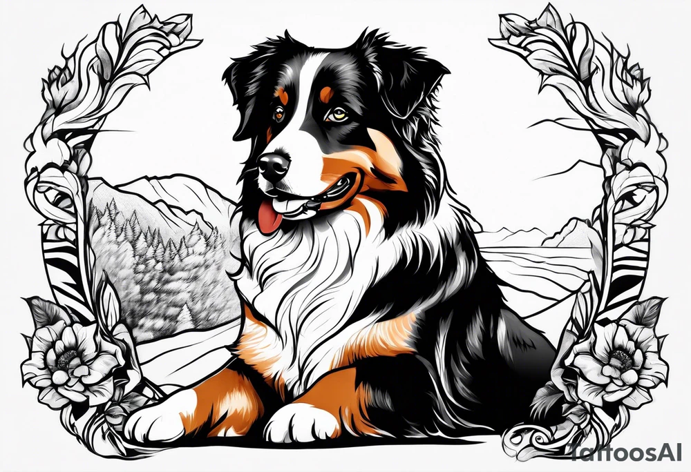 australian shepherd tattoo idea