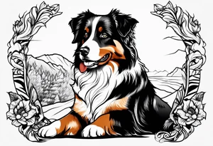 australian shepherd tattoo idea