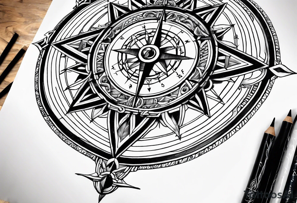Norse compass tattoo idea