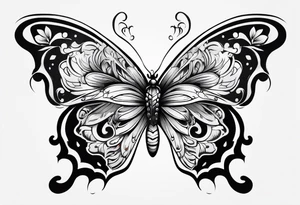 Butterfly with fire tattoo idea