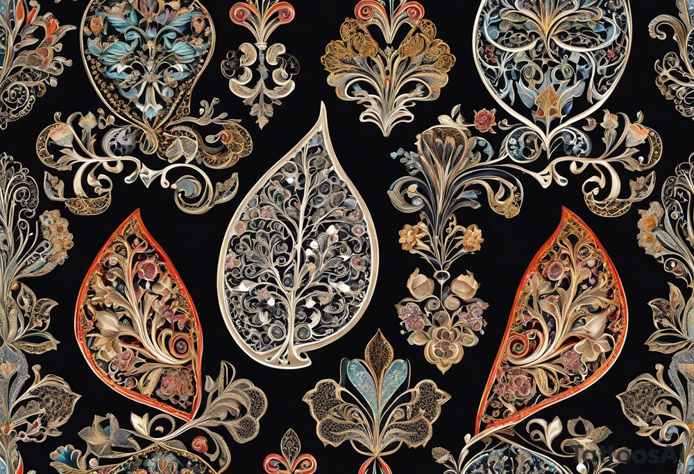 intricate and artistic arrangement of flowers and ornamental patterns that come together to form the shape of human lungs. The design should have a balance of delicacy and detail, with vibrant floral elements seamlessly intertwining to mimic the structure of the lungs, including the bronchi branching into floral motifs. Incorporate subtle shading and depth to give the tattoo a dynamic and organic feel, while maintaining elegance and symmetry tattoo idea
