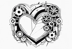 Mechanical Heart LOVE tattoo idea