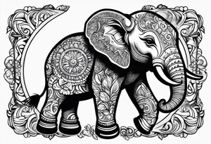 Baby elephant roller derby tattoo idea