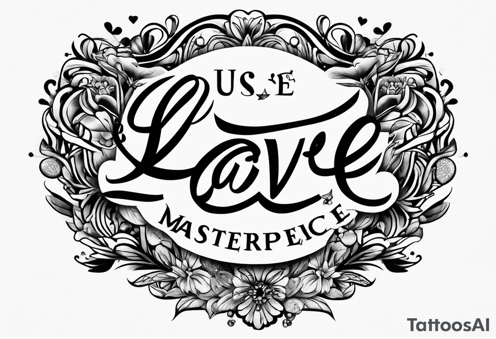 love us script font, no background tattoo idea