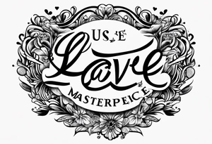 love us script font, no background tattoo idea