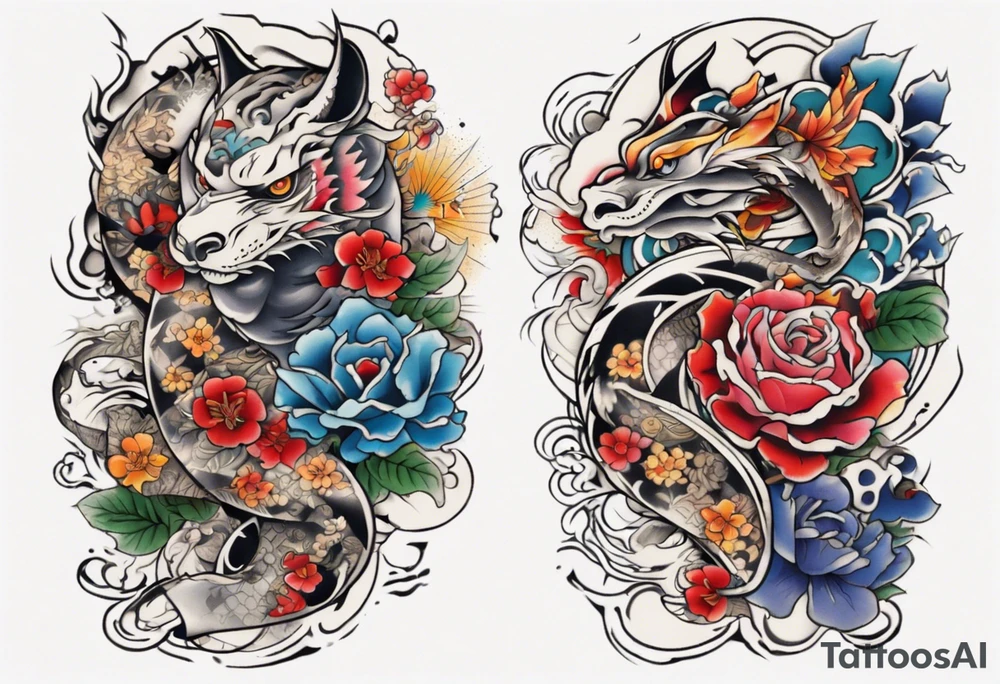 patchwork tattoo for full arms tattoo idea