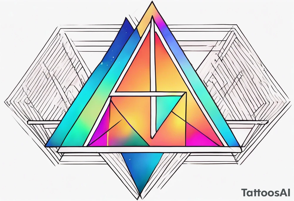 psychedelic trianglles tattoo idea