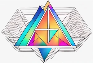psychedelic trianglles tattoo idea