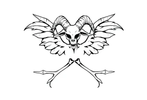 goat bones odd angel surreal tattoo idea