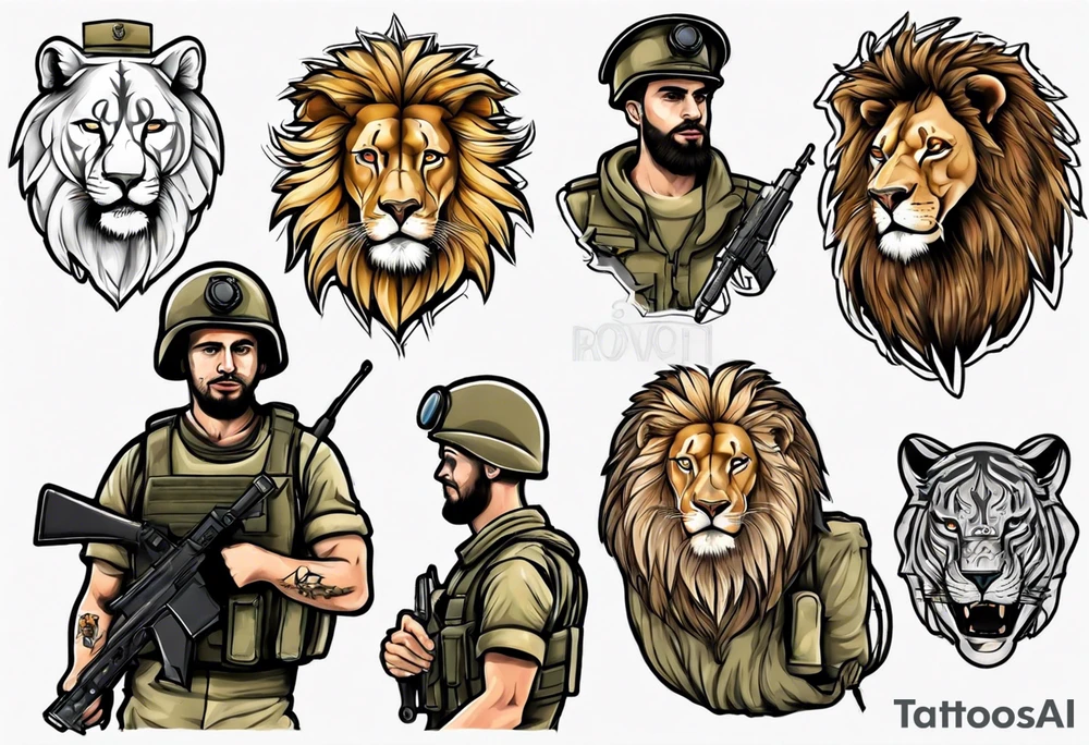 an israeli soldier with a lion tattoo idea