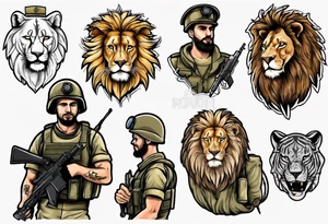 an israeli soldier with a lion tattoo idea