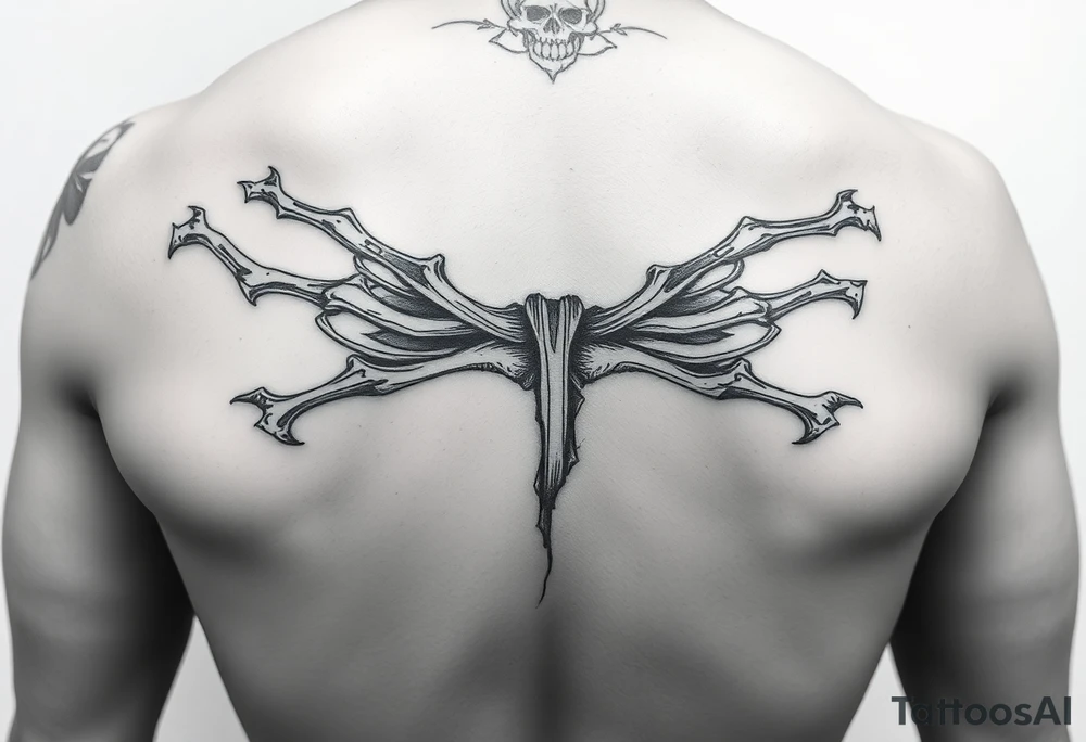 Forearm bones thru ripped skin tattoo idea