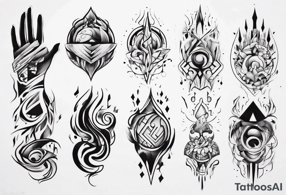 abstract tattoo on the hand tattoo idea