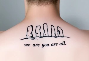 Orkney standing stones and the words "we are the island, after all" tattoo idea