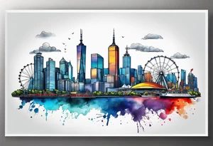 Melbourne Skyline tattoo idea