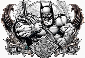 hercules crossed with batman tattoo idea