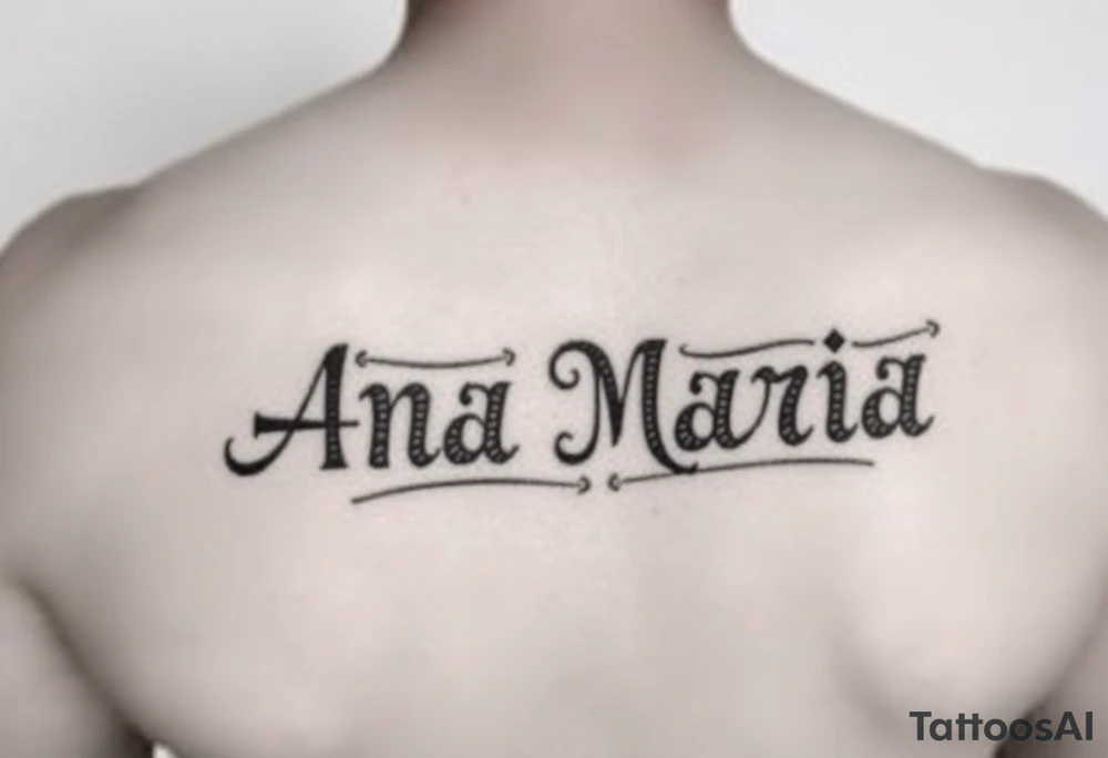 The name Ana Maria in Mayan symbols tattoo idea