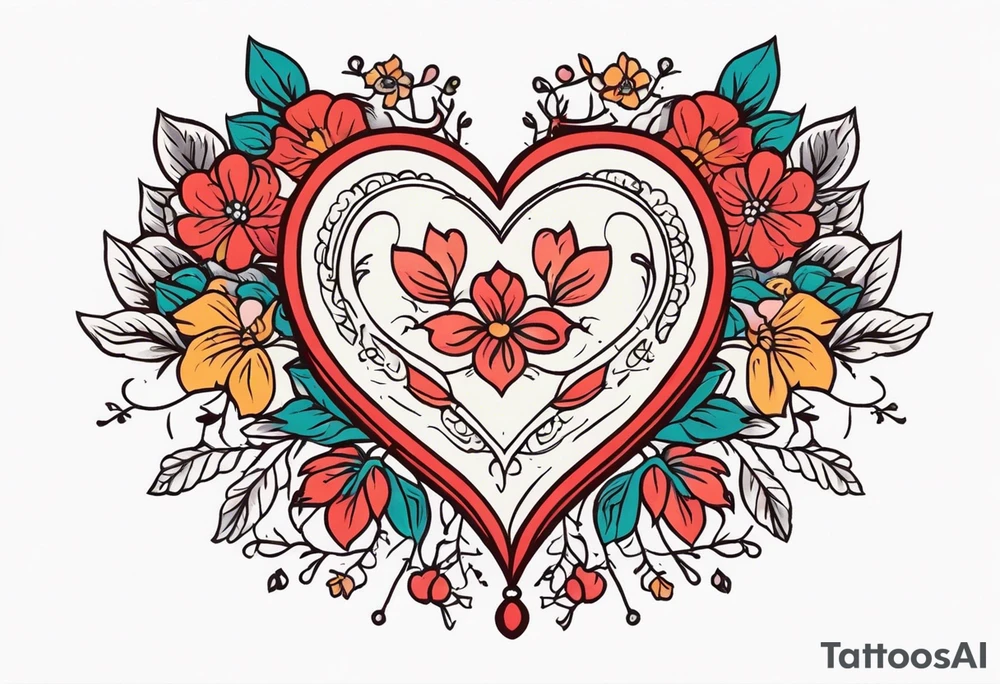 heart
old school vintage simple traditional design surrounded by vintage flowers


bold color simple tattoo idea
