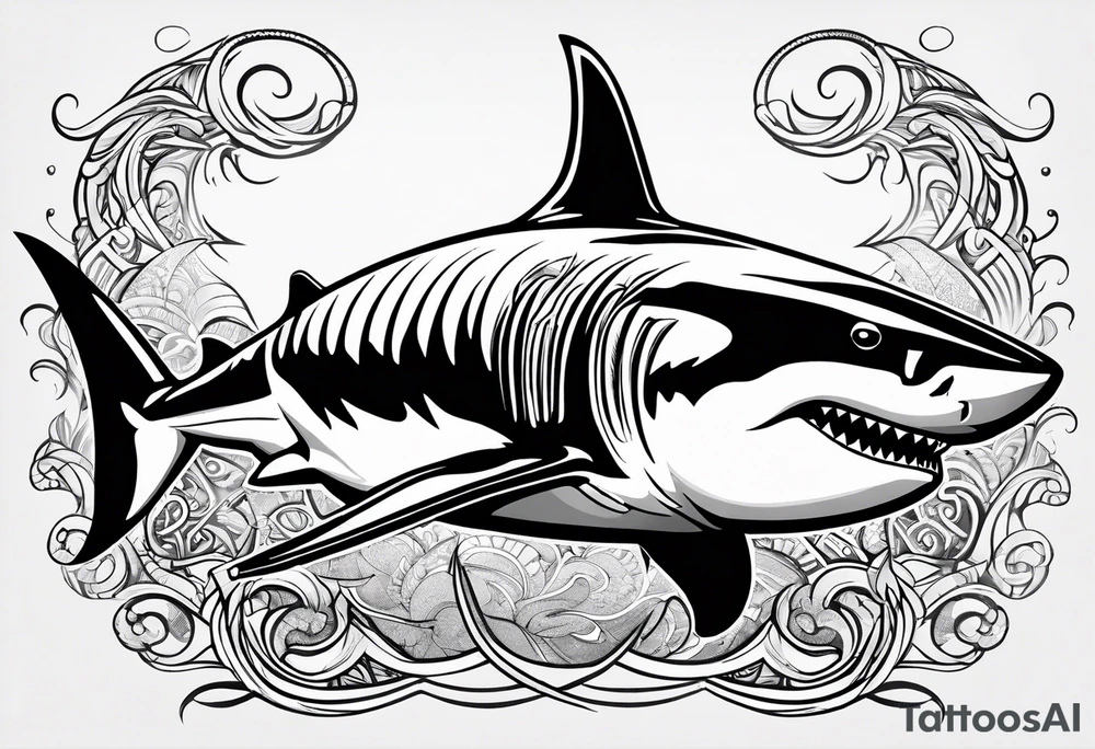 Great white shark tattoo idea