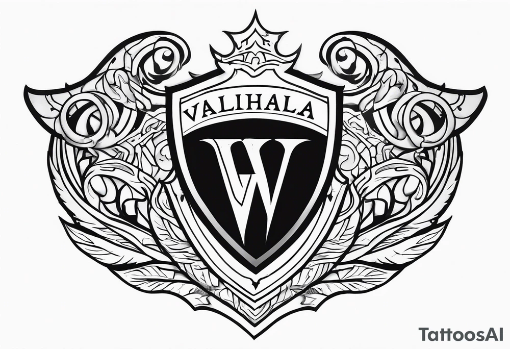 Valhalla shield fire sword tattoo idea