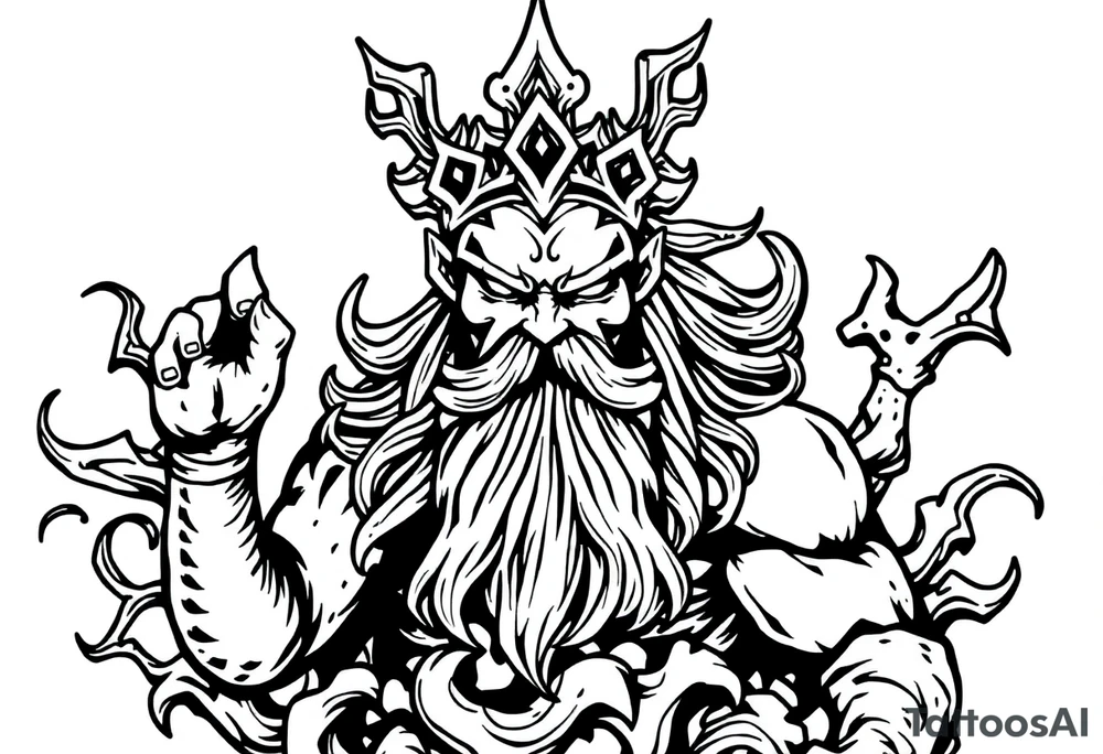 god of sea tattoo idea