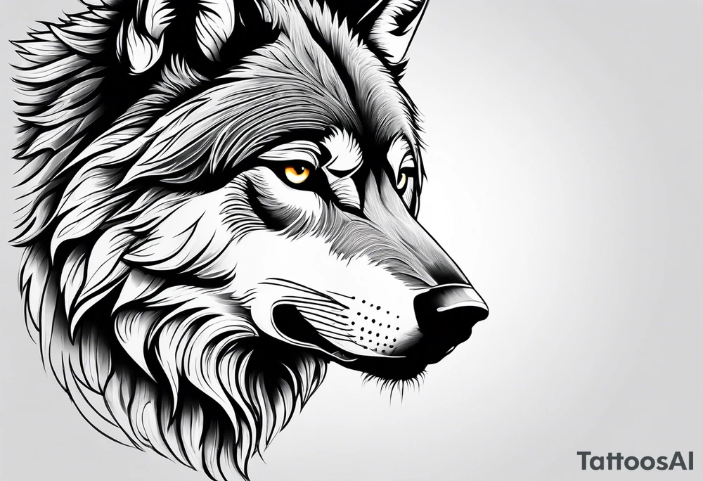 Wolf face, front on tattoo idea
