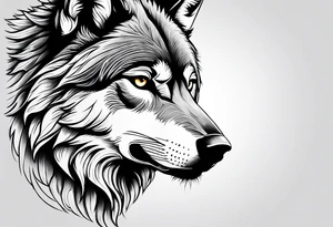 Wolf face, front on tattoo idea