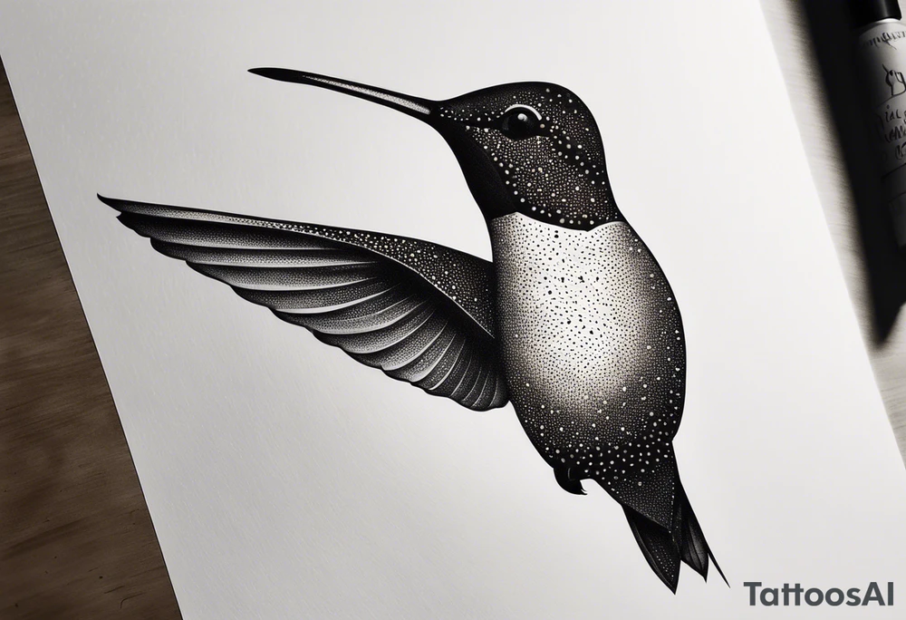 simple hummingbird tattoo idea
