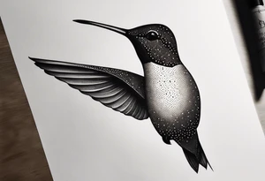 simple hummingbird tattoo idea