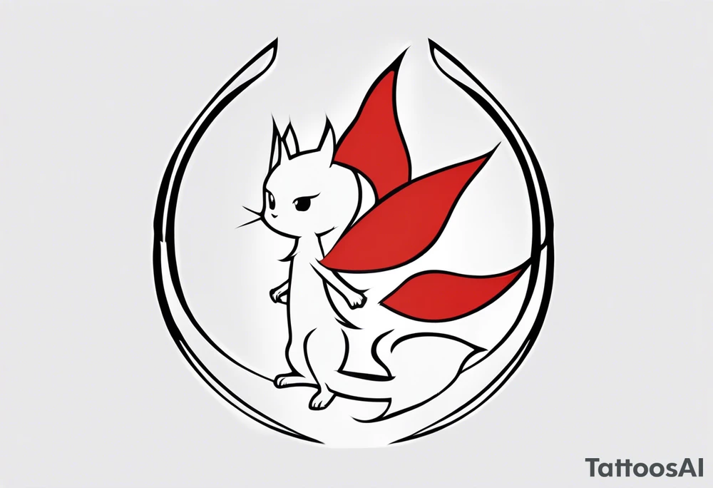 A fairy with a tail inspired by the Fairy Tail anime guild logo tattoo idea