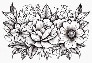 ornaments of flowers tattoo idea