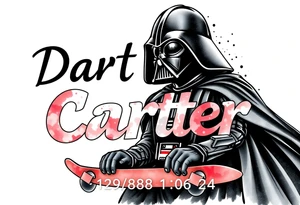 Skateboarding Darth Vader
WORDS in star wars font "Darth Carter"
12/29/88-01/06/24 tattoo idea