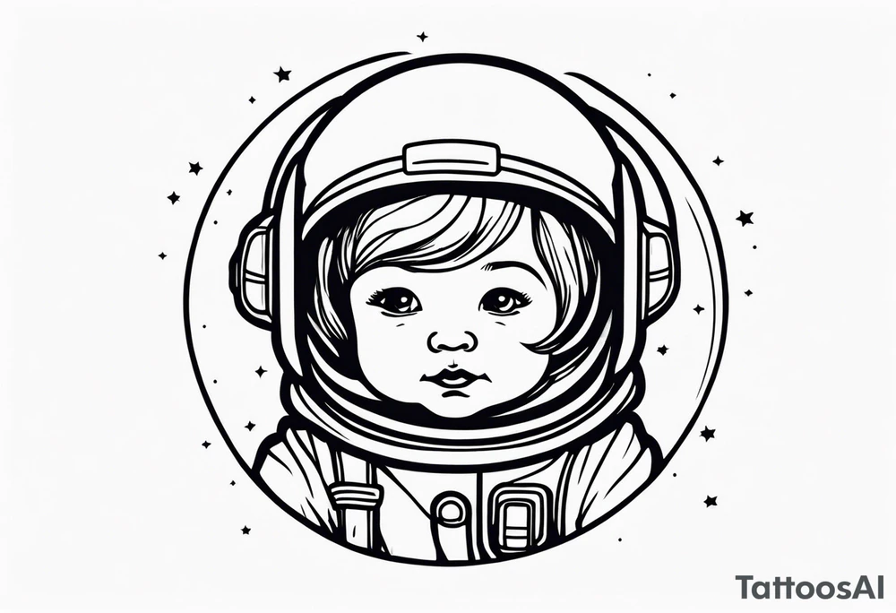 baby astronaut tattoo idea