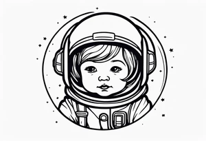 baby astronaut tattoo idea