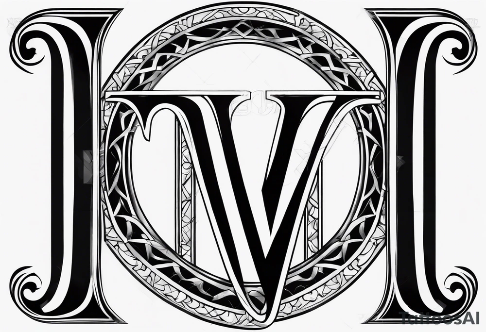 Letter M into a gothic 
style tattoo idea